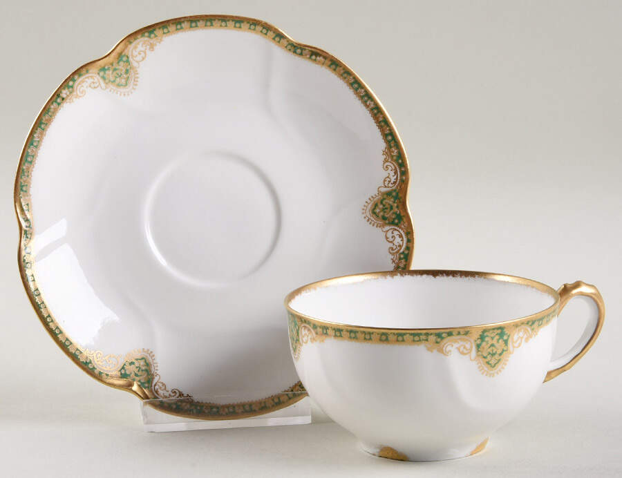 Schleiger 619-2 Flat Cup & Saucer Set by Haviland-1