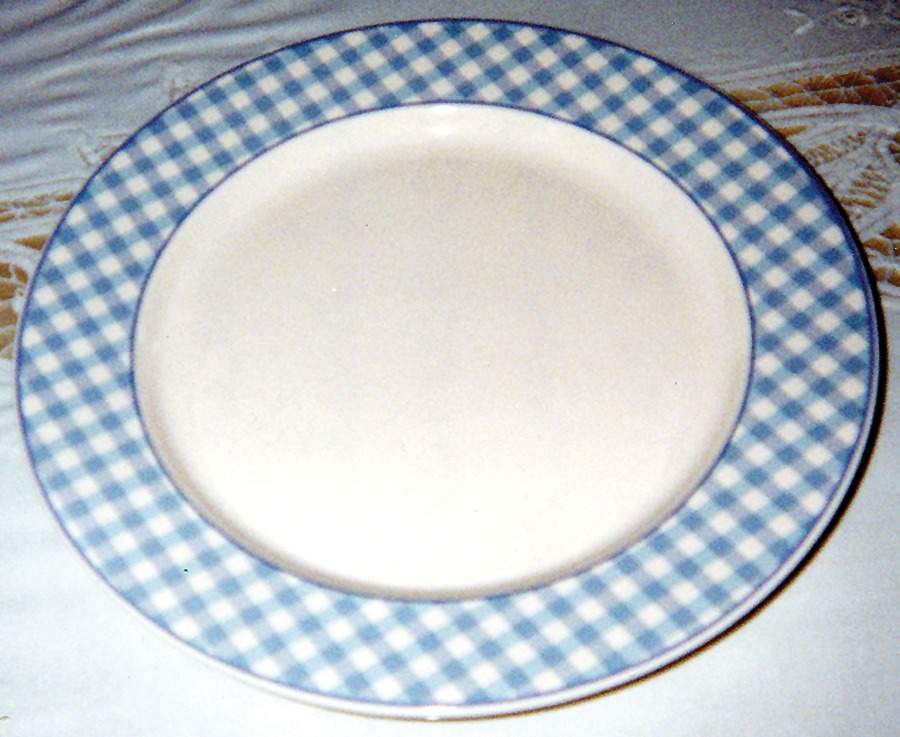 SUMMER GINGHAM 12" Chop Plate (Round Platter) by Horchow-1