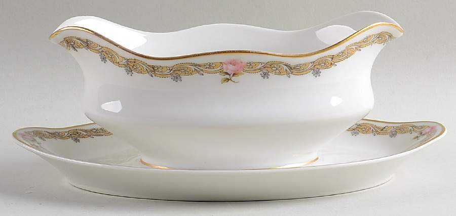 Schleiger 1063-1 Gravy Boat with Attached Underplate by Haviland-1