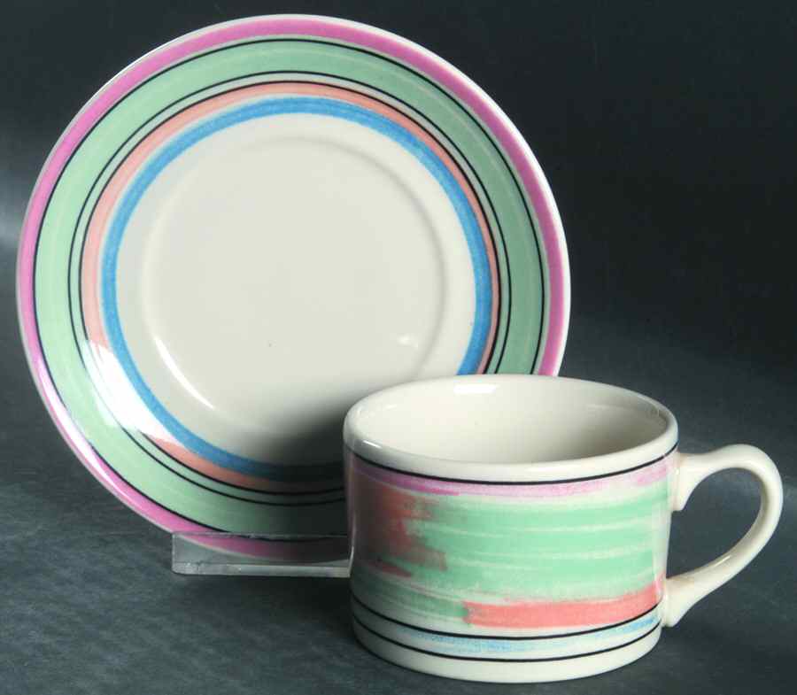 HLC3596 Flat Cup & Saucer Set by Homer Laughlin -1