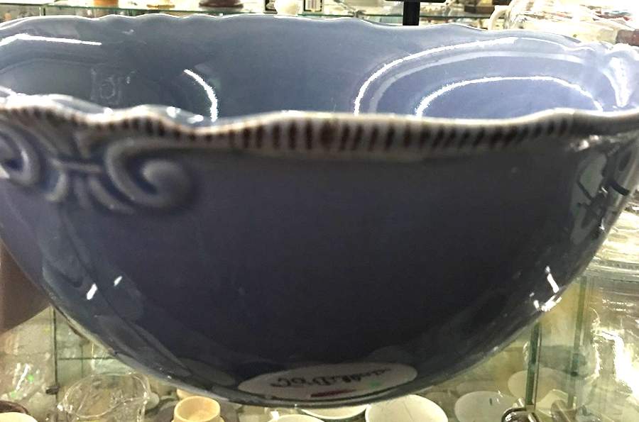 Natural Elements Blue 10" Round Serving Bowl by Home Trends-1