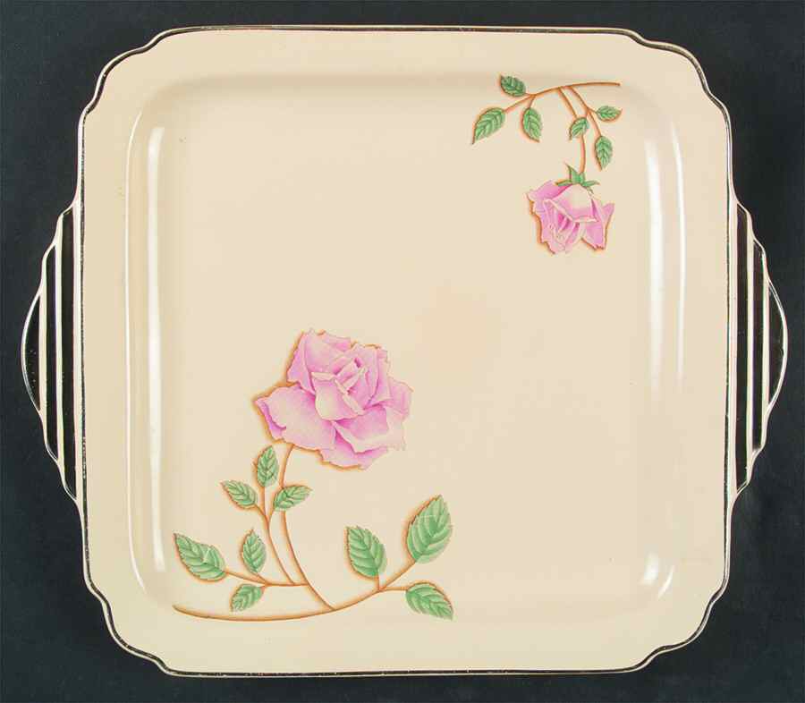HLC2517 Square Handled Cake Plate by Homer Laughlin -1