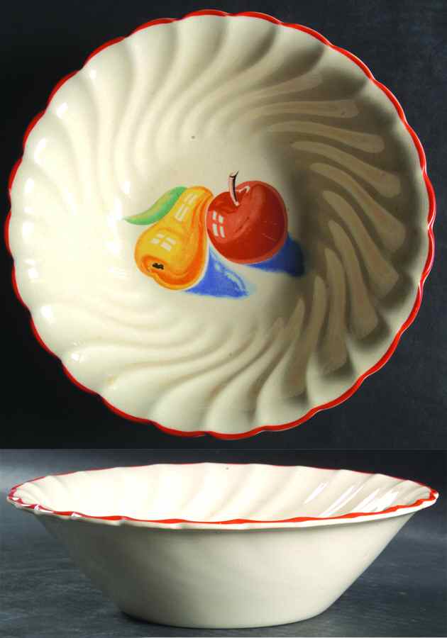 Red Apple II (Swirl) 9" Round Vegetable Bowl by Harker-1