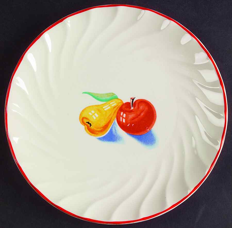 Red Apple II (Swirl) Salad Plate by Harker-1