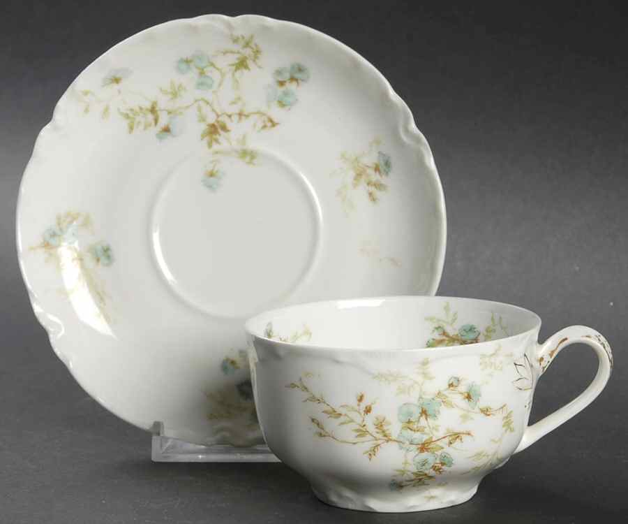 Schleiger 459B Flat Cup & Saucer Set by Haviland-1