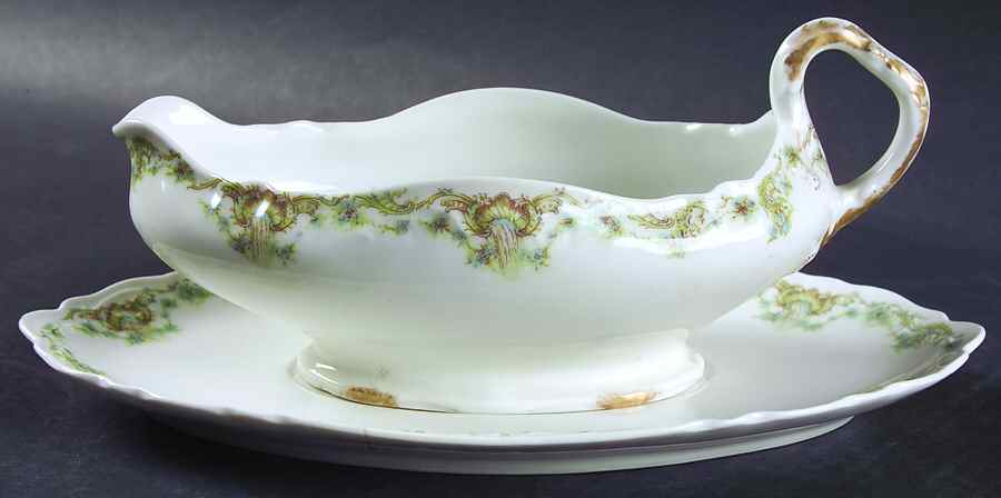 Schleiger 599-10 Gravy Boat & Underplate by Haviland-1