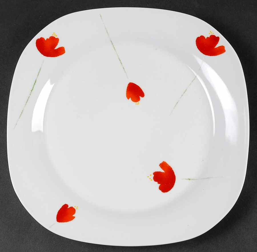 Red Blossom Dinner Plate by Home-1