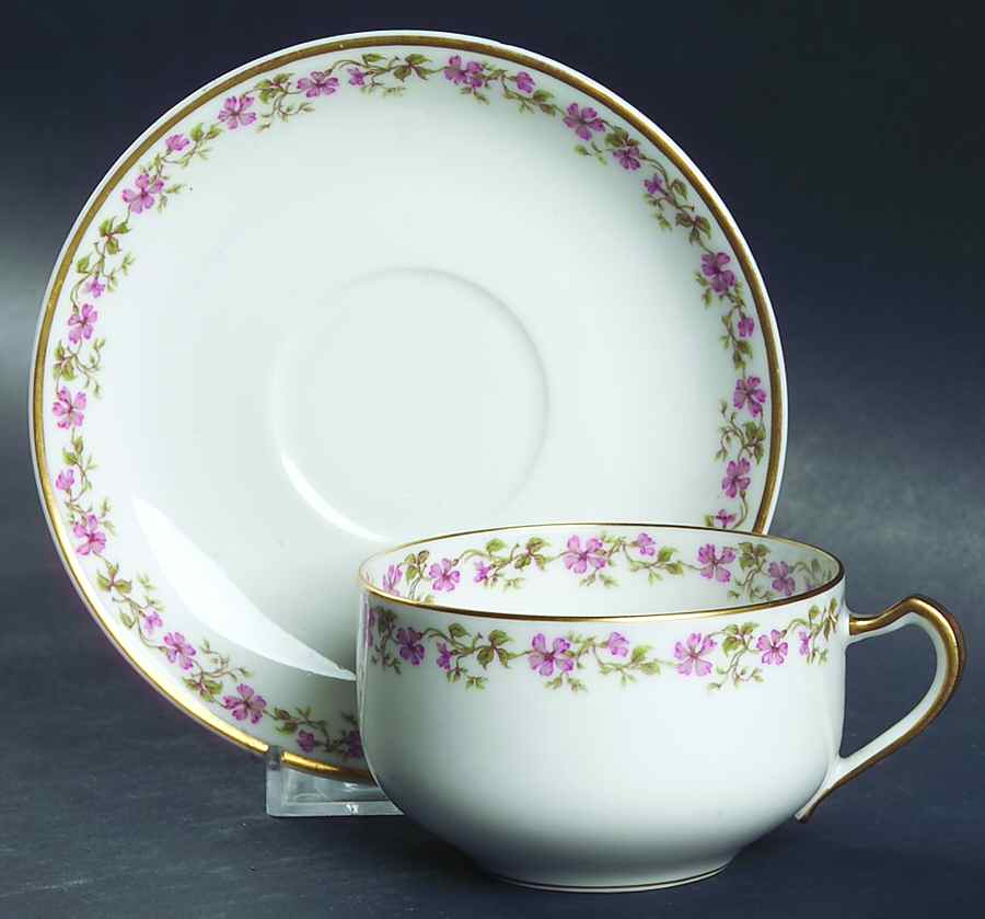 H3355 Flat Cup & Saucer Set by Haviland-1