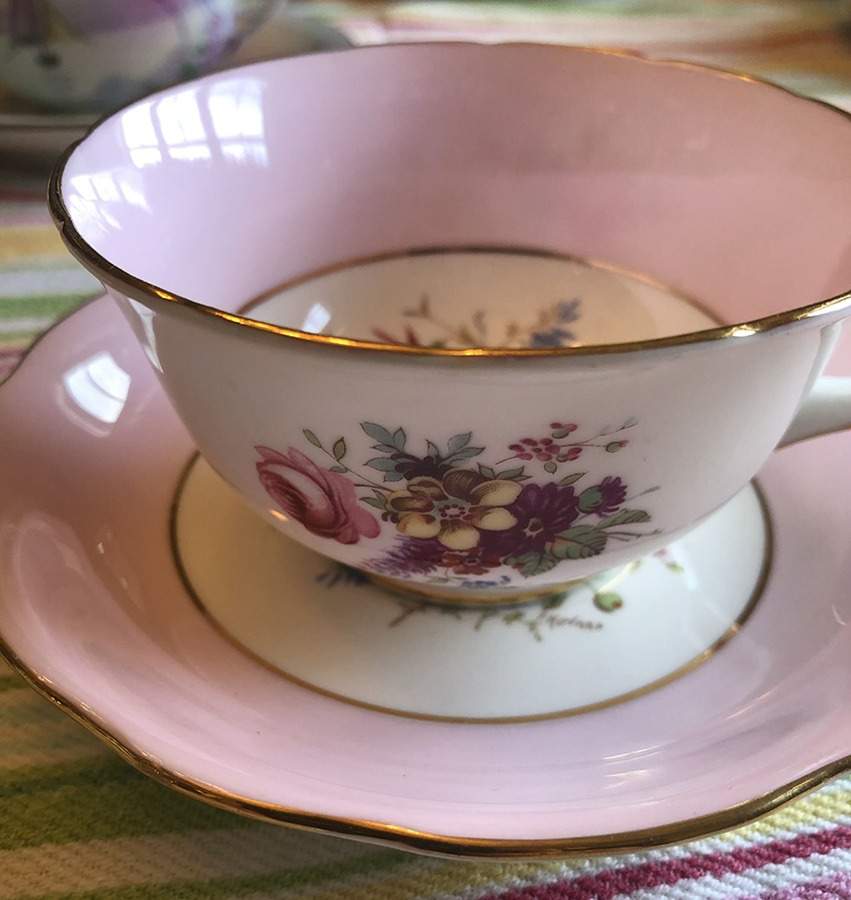 3069 (Pink) Footed Cup & Saucer Set by Hammersley-1
