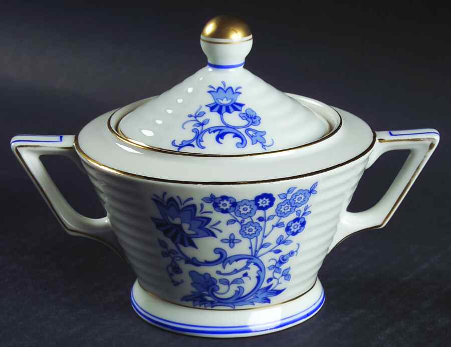 Lumina Blau (Blue) Sugar Bowl & Lid by Heinrich - H&C-1