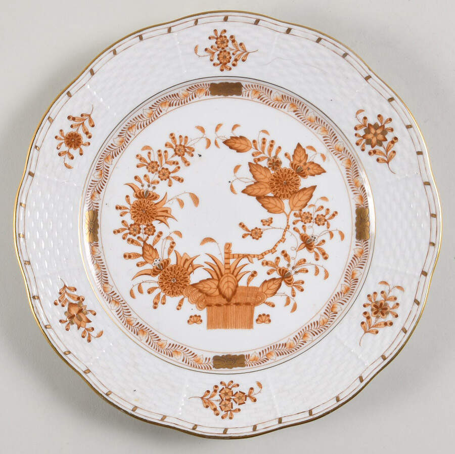 Indian Basket Rust (FH) Luncheon Plate by Herend-1