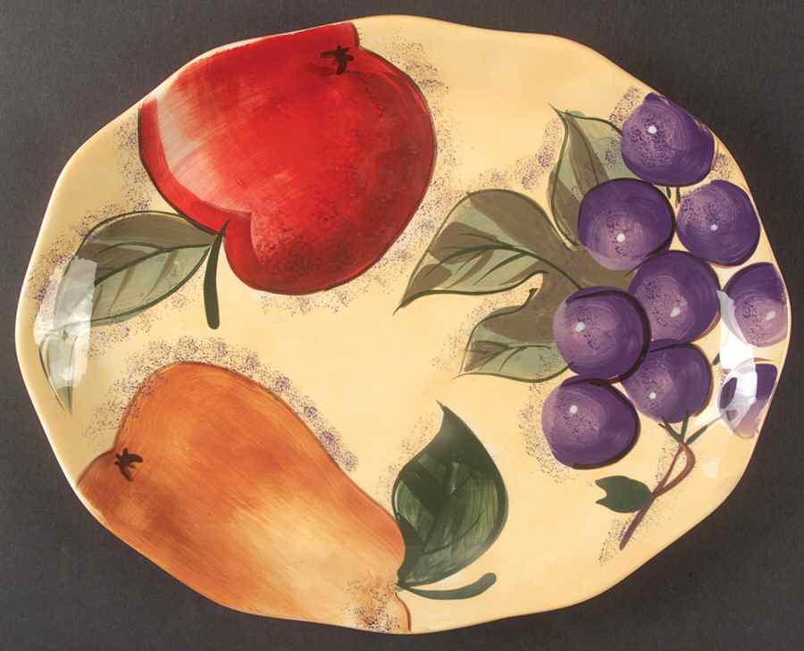 Verdona 13" Oval Serving Platter by Home Trends-1