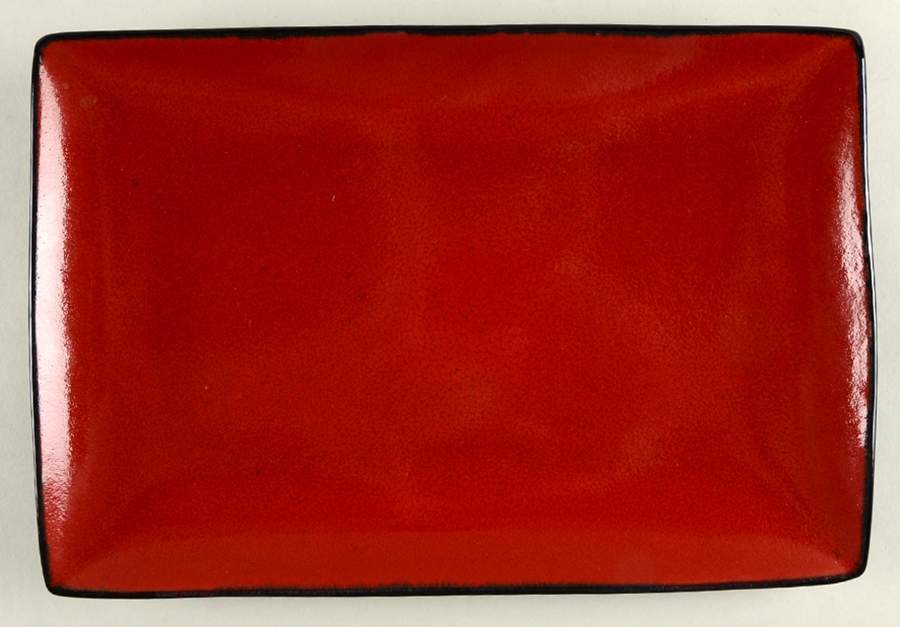 Red Solstice 12" Rectangular Tray by Home-1