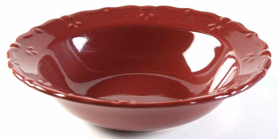 Bellcrest Burgandy Rim Soup Bowl by Home Trends-1