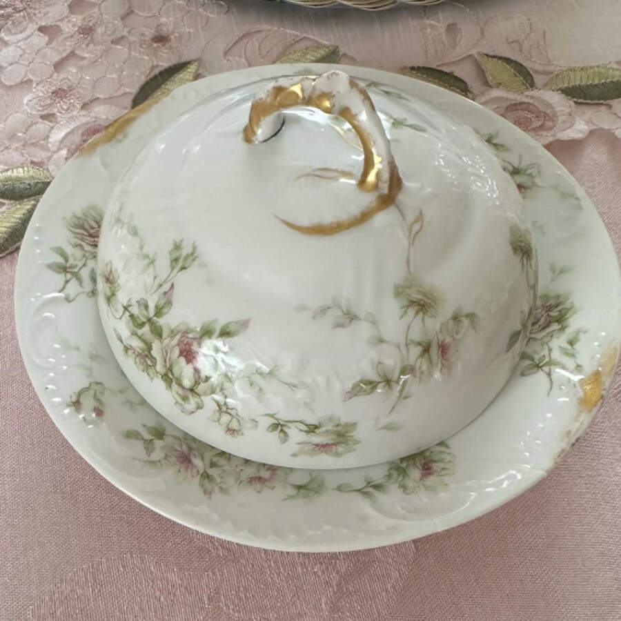 H3521 Round Covered Butter by Haviland-1