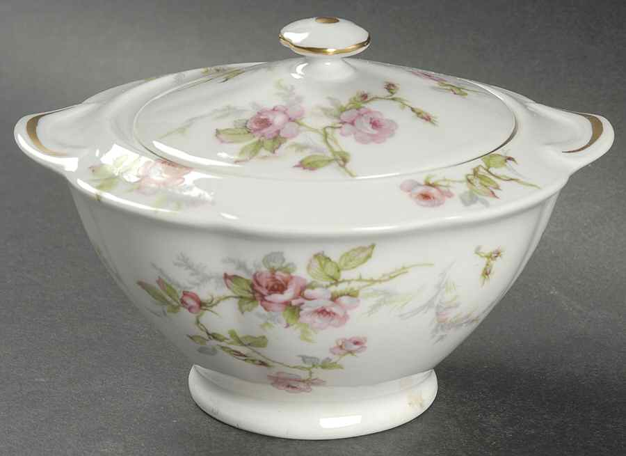 Sylvia White (Isle de France) Sugar Bowl & Lid by Haviland-1