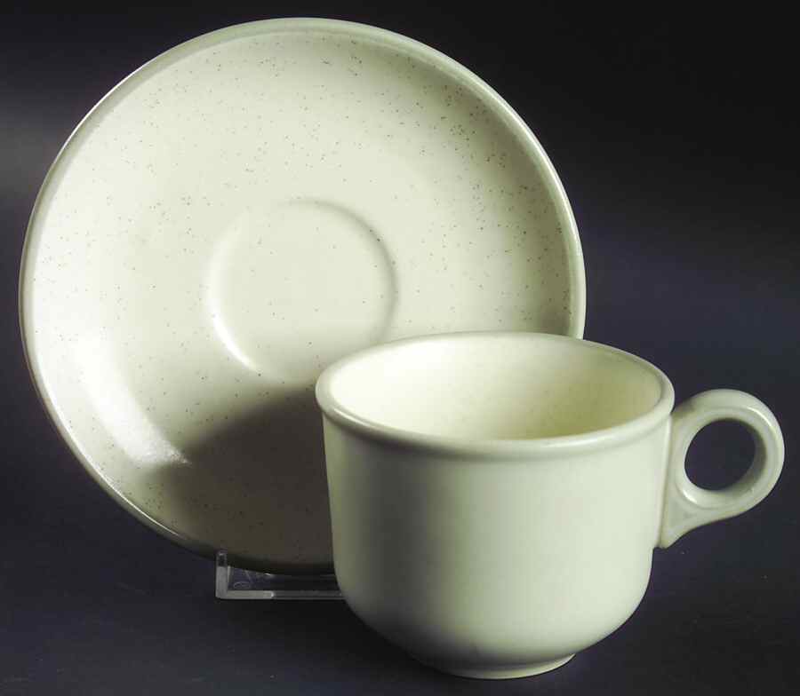 Calico Flat Cup & Saucer Set by Harker-1