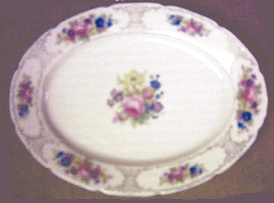 HWC35 12" Oval Serving Platter by HW (Germany, Czech)-1