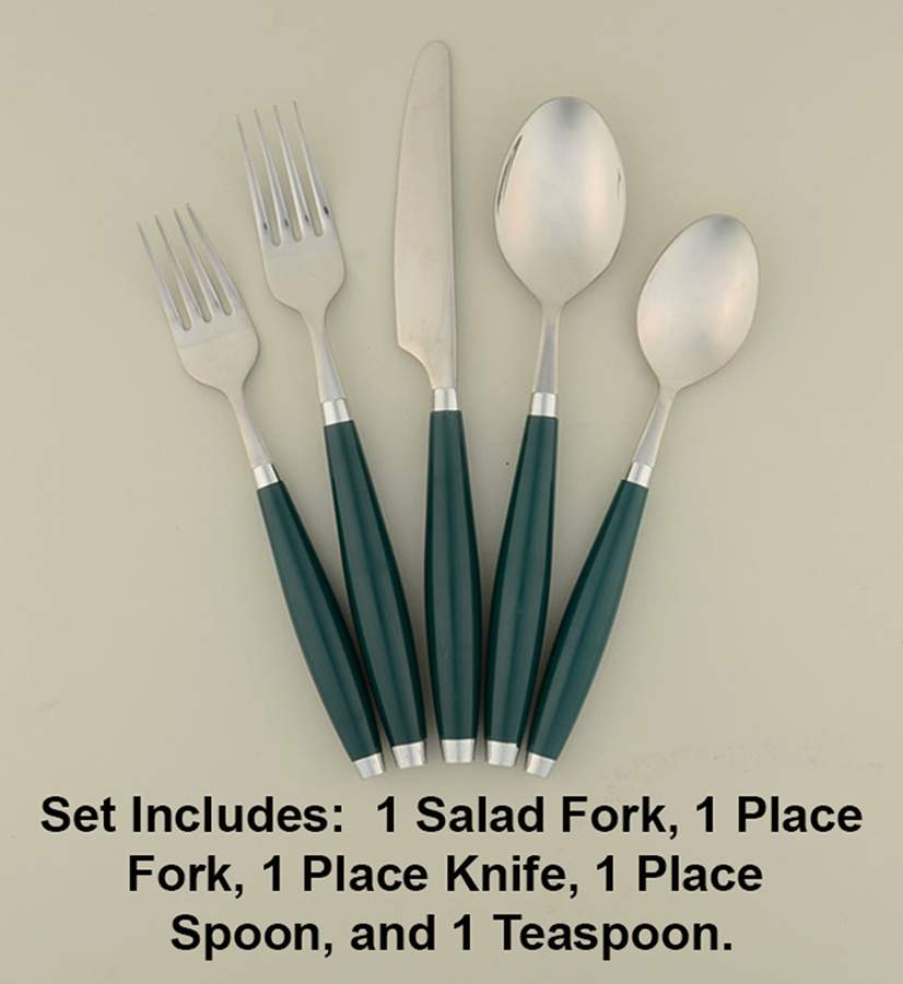 Fiesta Evergreen (Intro 2007) (5 Pc) Flatware Set by Homer Laughlin -1