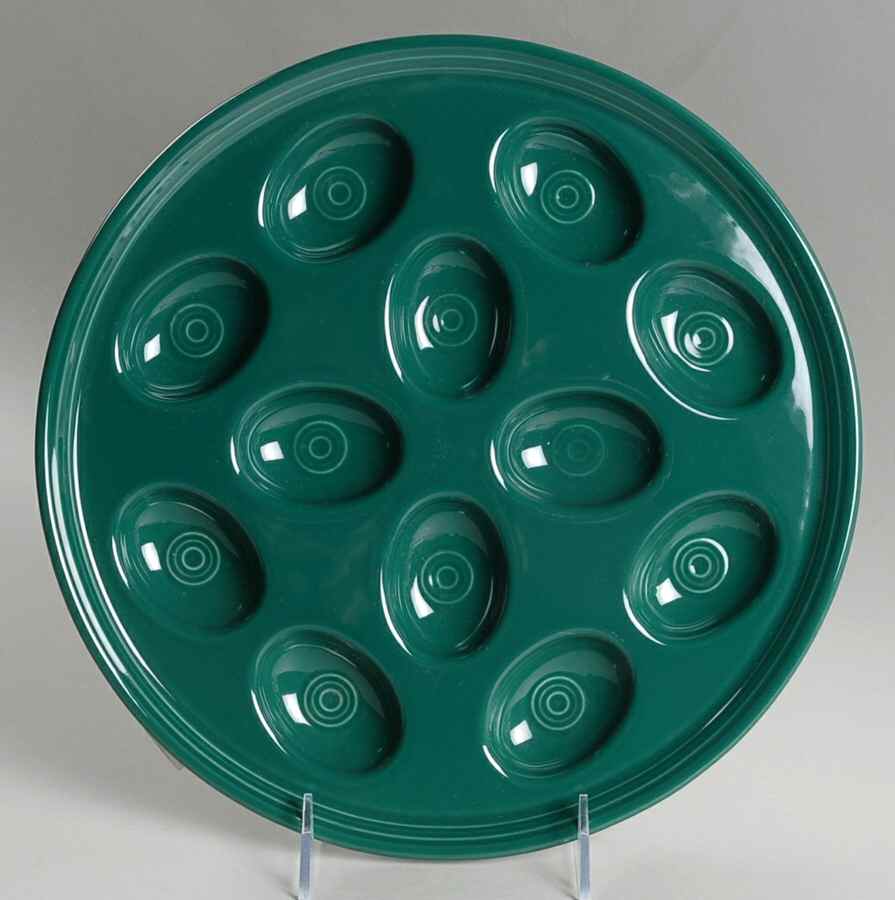 Fiesta Evergreen (Intro 2007) Deviled Egg Plate by Homer Laughlin -1