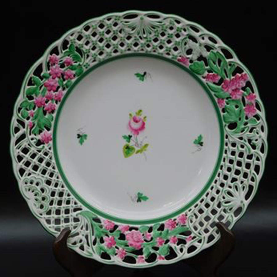 Vienna Rose 9" Pierced Plate by Herend-1