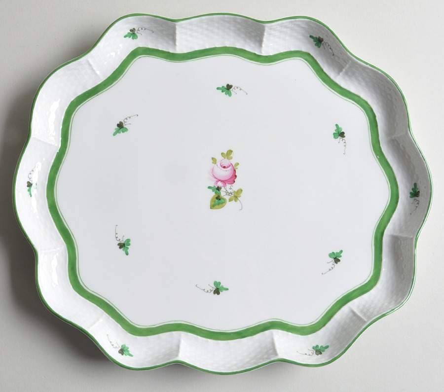 Vienna Rose Large Scalloped Tray by Herend-1