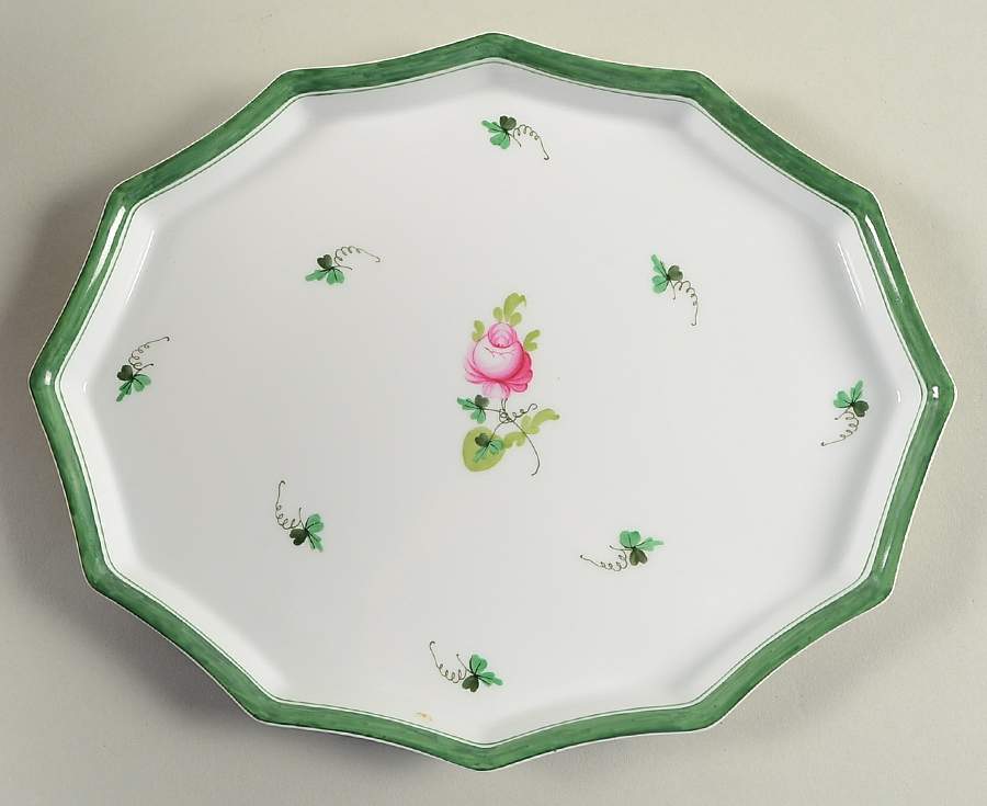 Vienna Rose 9" Scalloped Tray by Herend-1