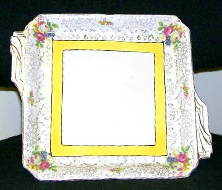 4505 Square Handled Cake Plate by Hollinshead & Kirkham-1