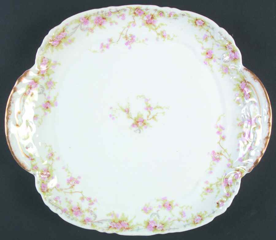 Schleiger 142-2 11" Square Handled Cake Plate by Haviland-1