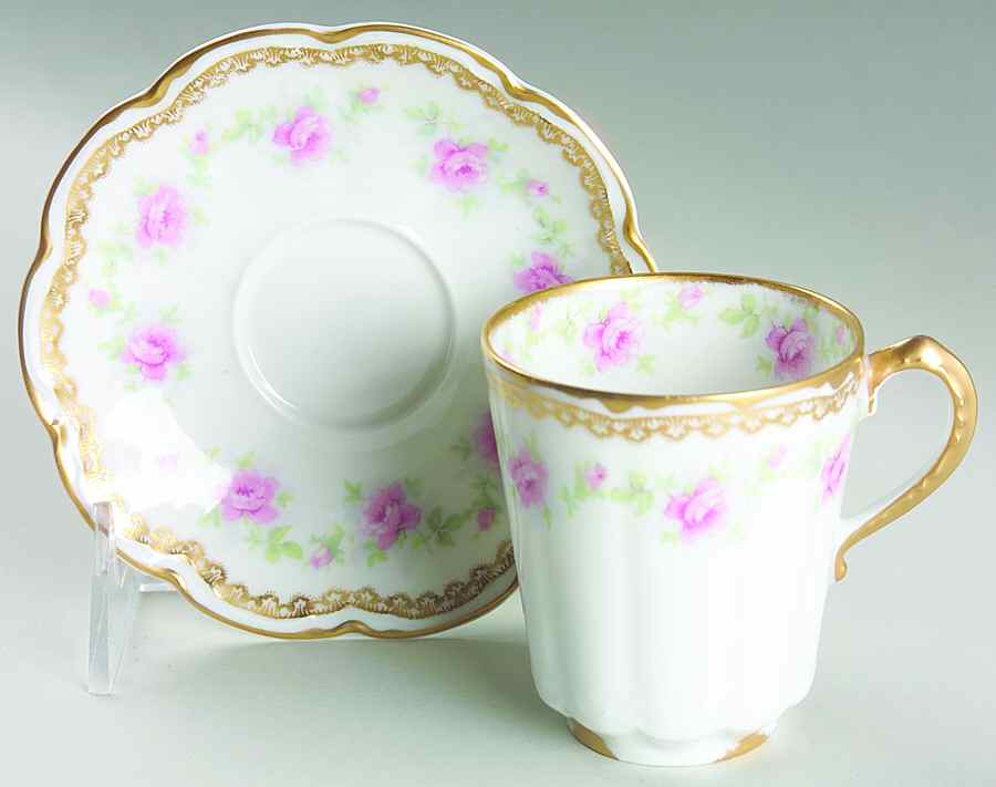 H3577 Chocolate Cup & Saucer Set by Haviland-1
