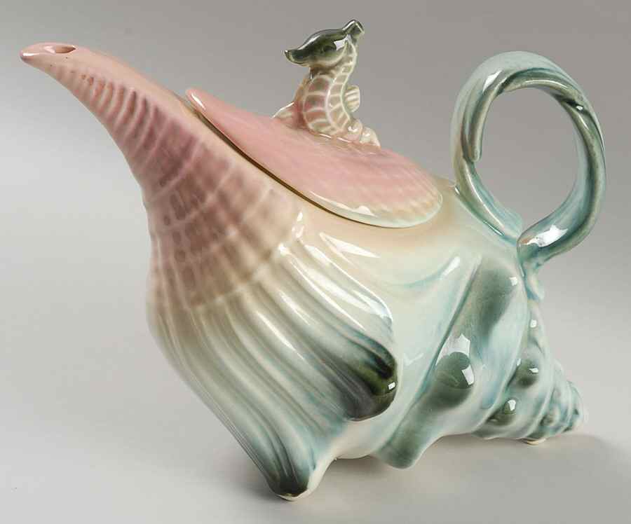 Ebb Tide Pink and Turquoise Teapot & Lid by Hull-1