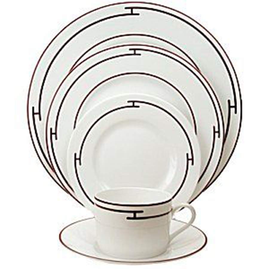 Rythme Blue Flat Cup & Saucer Set by Hermes-1