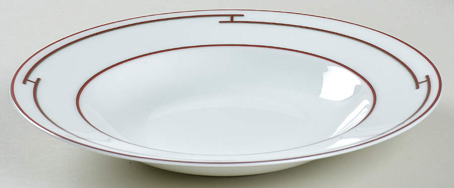 Rythme Red Rim Soup Bowl by Hermes-1
