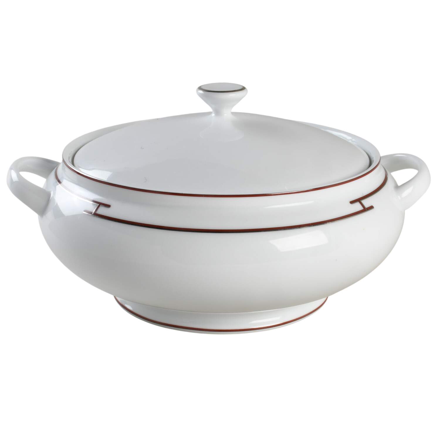 Rythme Red Tureen &  Lid by Hermes-1