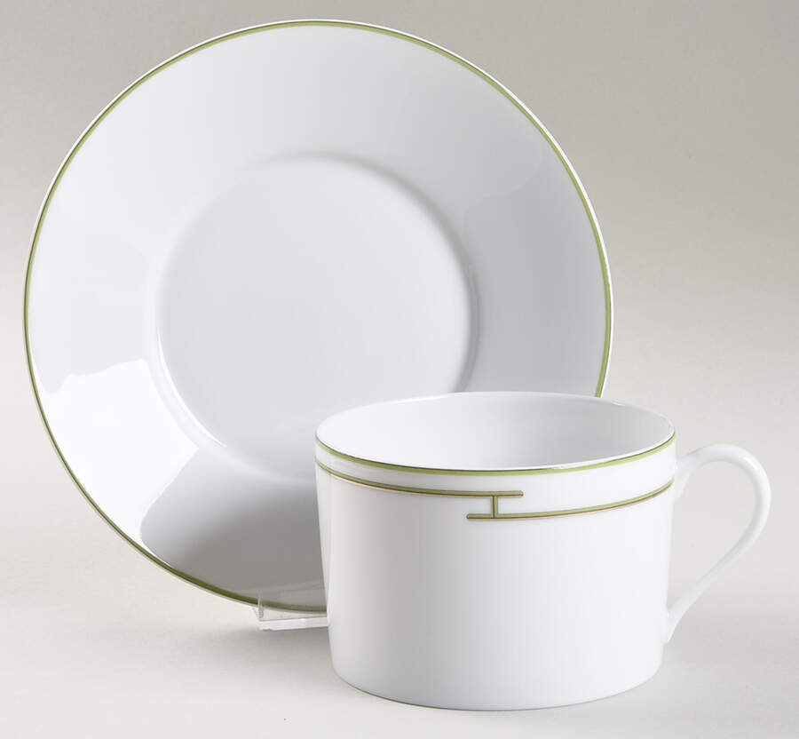 Rythme Green Breakfast Cup & Saucer Set by Hermes-1