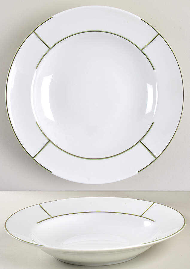 Rythme Green 11" Deep Round Platter by Hermes-1