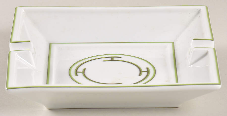 Rythme Green 6" Square Ashtray by Hermes-1