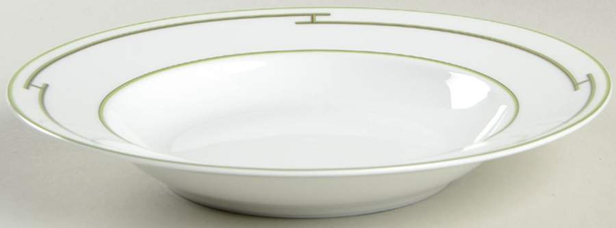 Rythme Green Rim Soup Bowl by Hermes-1
