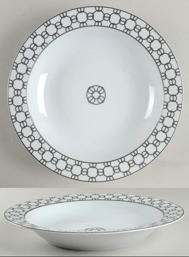 Fil d'Argent Deep Round Platter by Hermes-1
