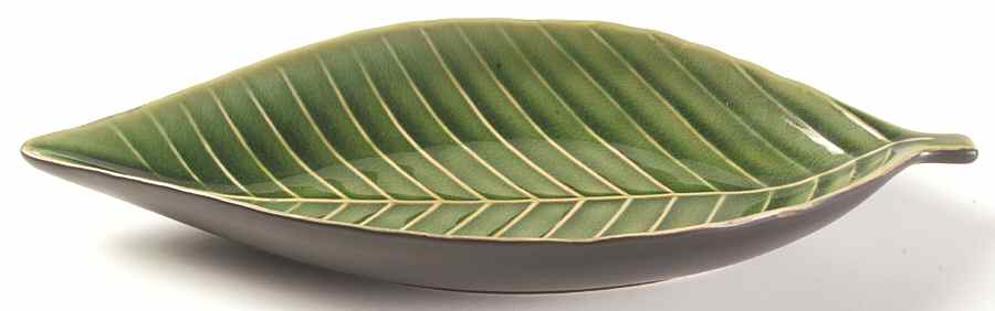 Tahitian Leaf 12" Leaf Dish by Home Trends-1