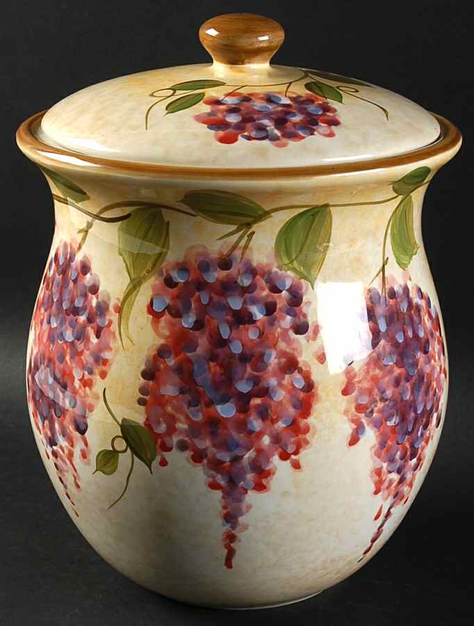 Wisteria Cookie Jar & Lid by Heritage Mint-1