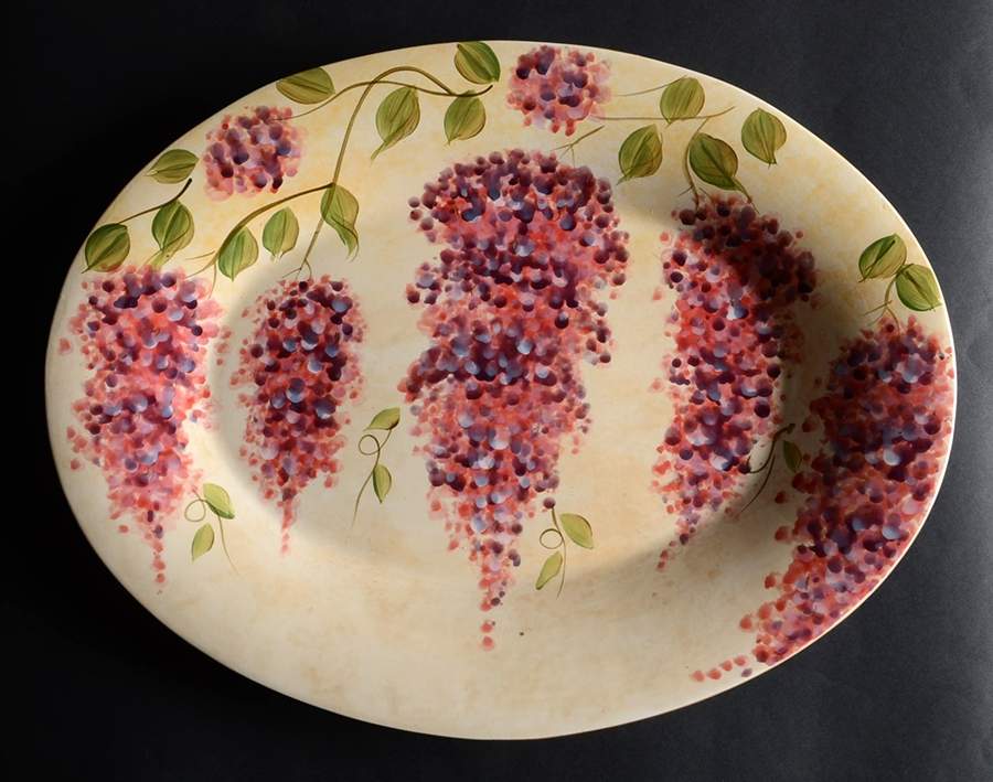 Wisteria 18" Oval Serving Platter by Heritage Mint-1