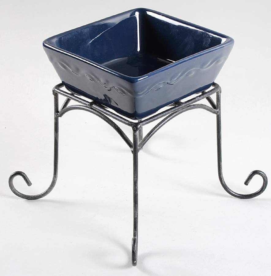 Country Garden 5" Square Bowl w/5" Ht Metal Stand by Home & Garden Party-1