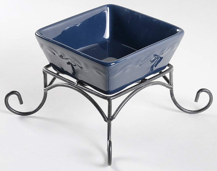 Country Garden 5" Square Bowl with 3" High Metal Stand by Home & Garden Party-1