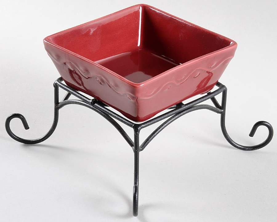 Country Garden 5" Square Bowl with 3" High Metal Stand by Home & Garden Party-1