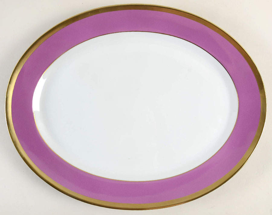 Laque de Chine Gold (Amethyst) 15" Oval Serving Platter by Haviland-1