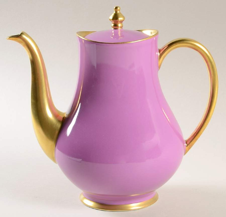Laque de Chine Gold (Amethyst) Coffee Pot & Lid by Haviland-1