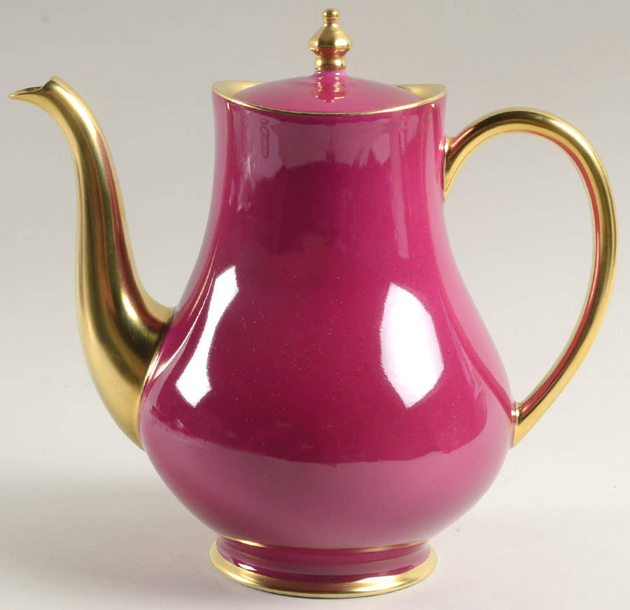 Laque de Chine Gold (Aubergene) Coffee Pot & Lid by Haviland-1