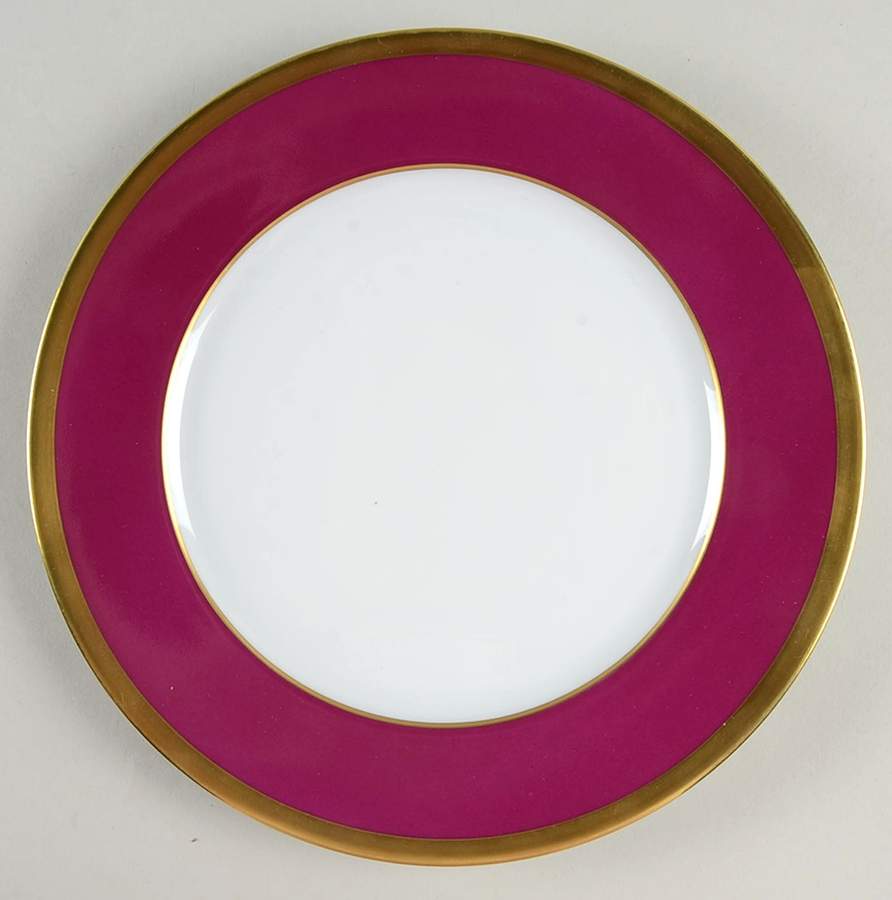 Laque de Chine Gold (Aubergene) Salad/Dessert Plate by Haviland-1