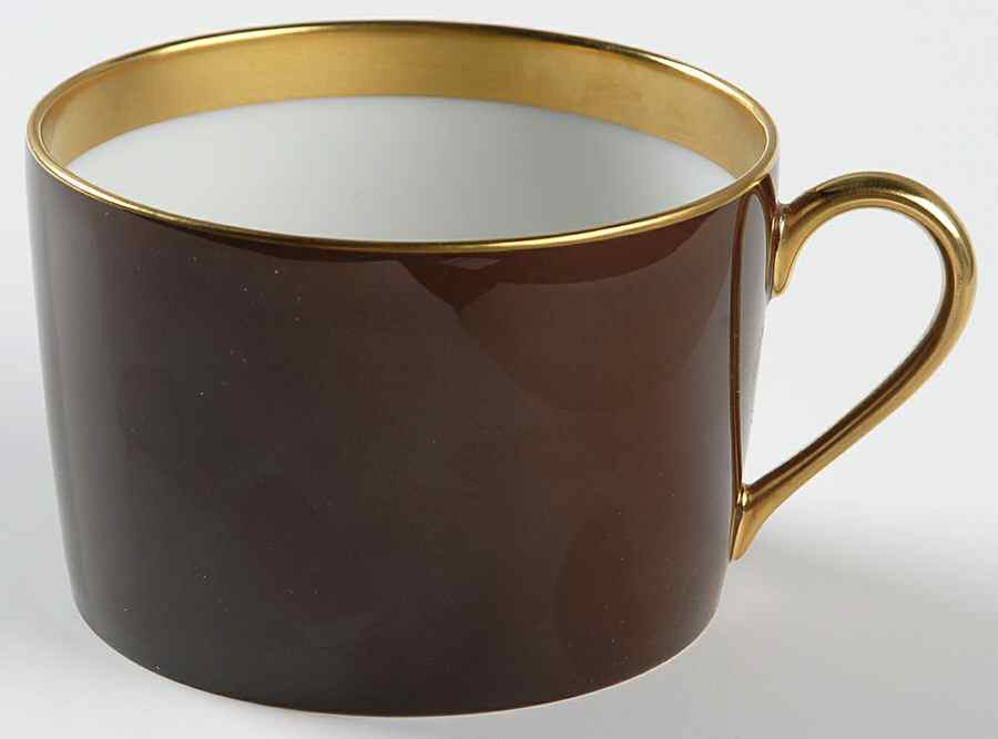 Laque de Chine Gold (Chocolate) Flat Cup by Haviland-1